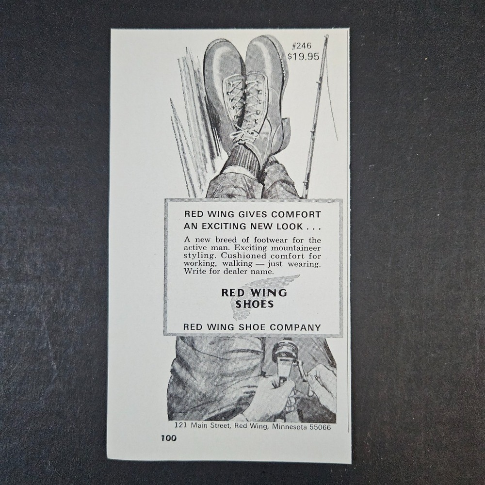 1967 Red Wing MN Shoe Company Vintage Print Ad‎ Mountaineer Styling Work Boots